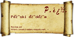 Püski Ádám névjegykártya